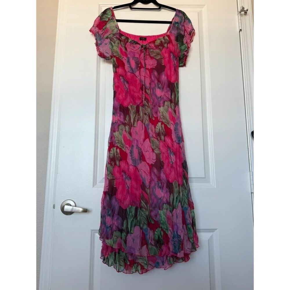 Pink Kivenst Y2K Fairycore Watercolor Dress